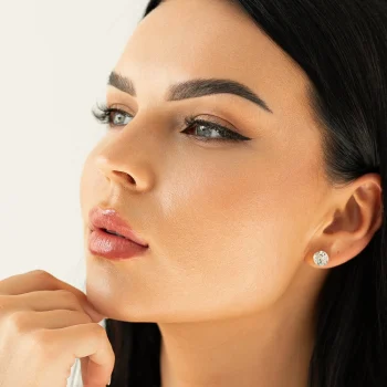 DagnyLuxe sudraba auskari nagliņas ar kristāliem “Skyscrapers of Dubai”