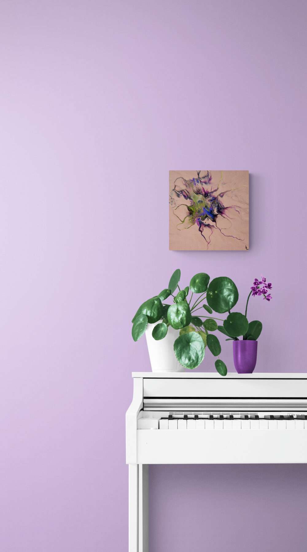 Abstrakta glezna Hameleona zieds Inga Lisenko violeta