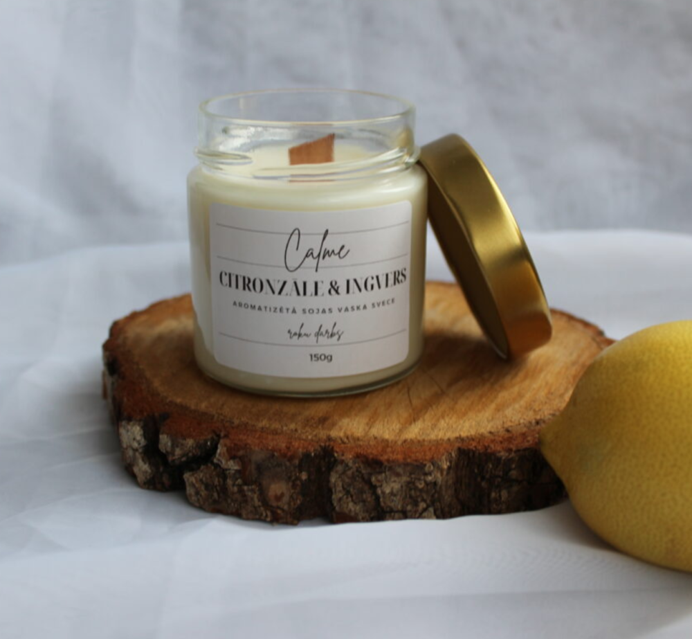 Aromātiskā burciņsvece "Citronzāle un Ingvers" Calme
