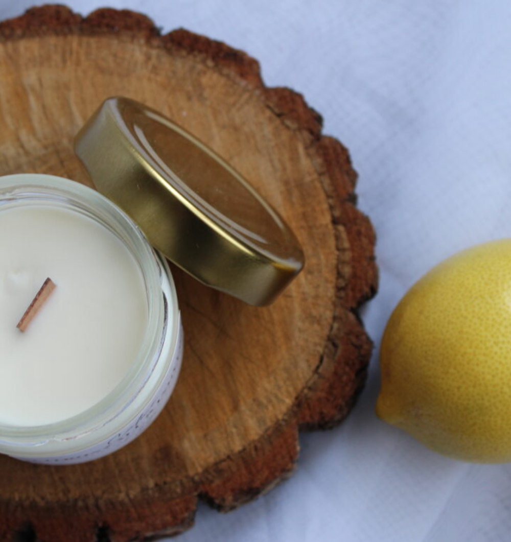 Dabīgā sojas vaska aromātiskā burciņsvece "Citronzāle un Ingvers" - Image 2