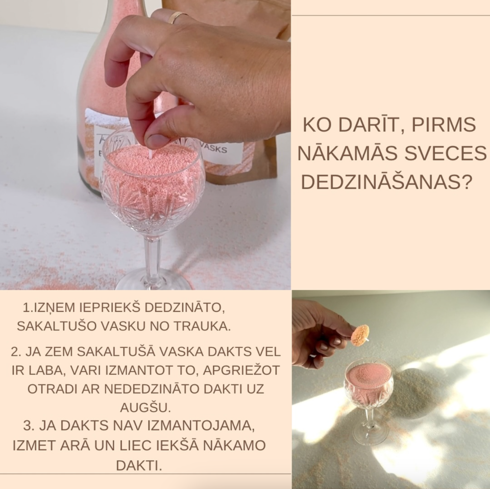 Beramā sveču vaska lietošana