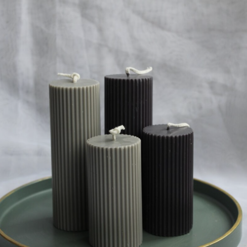 Calme eleganta stāvsvece melna 14cm x 5cm
