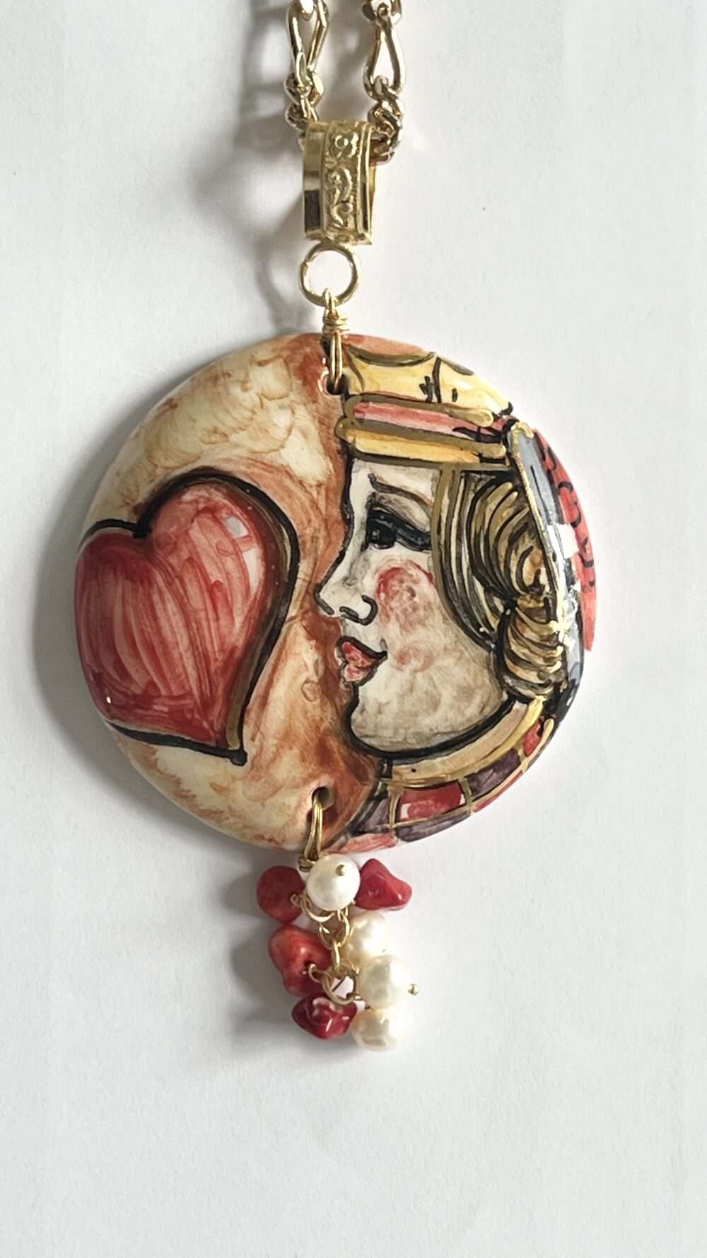 Sicīlijas keramikas medaljons "Sirds karalis" dāvanu kastē