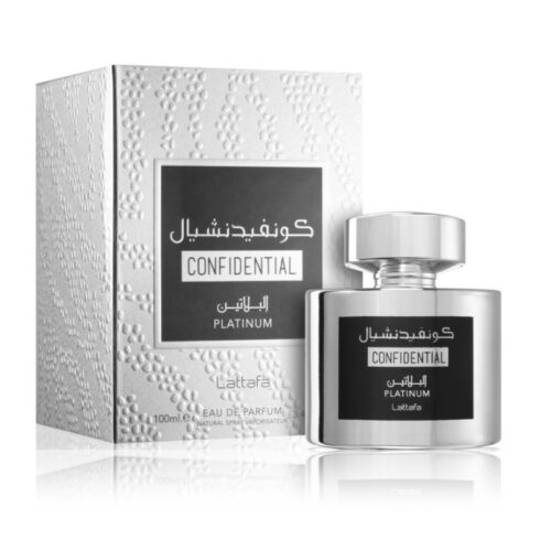 Lattafa Confidential Platinum EDP unisex smaržas 100ml grezni lv