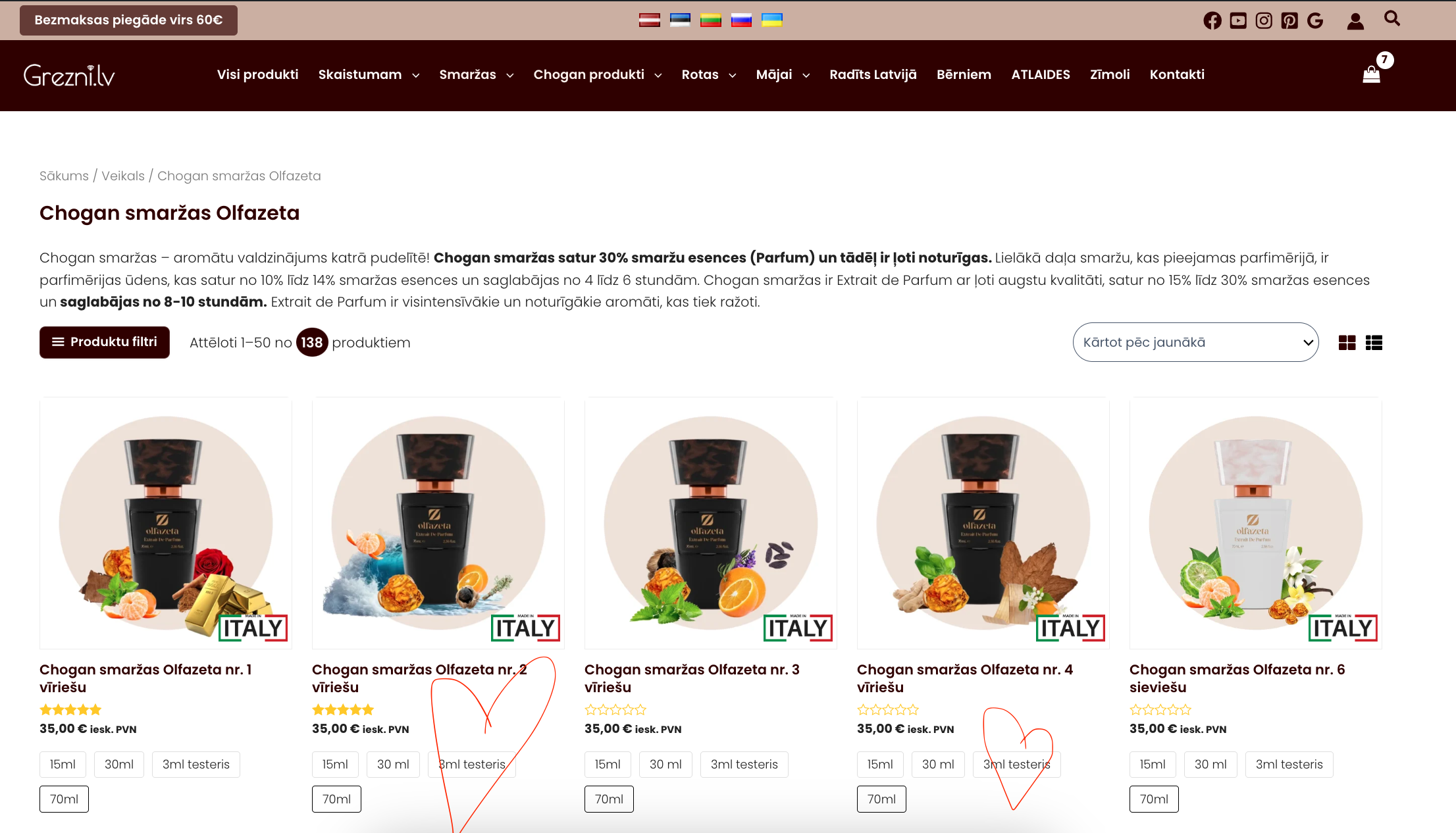 Chogan smaržu testeri Itāļu smaržas grezni lv