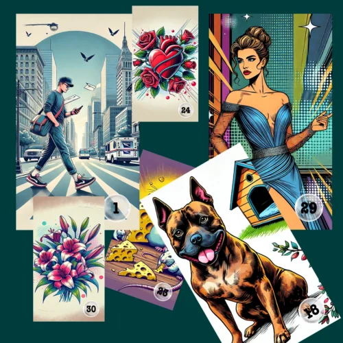 Lenormand kārtis Pop Art PDF FORMĀTĀ