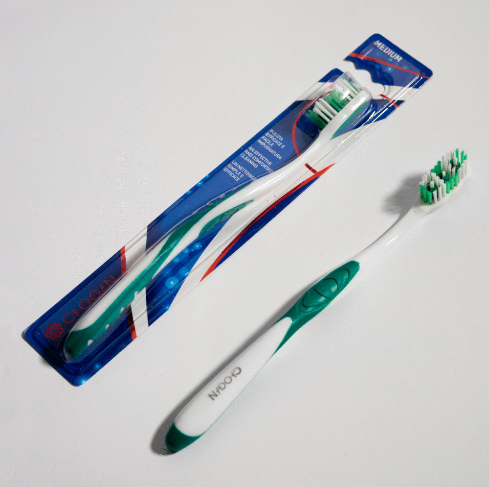 Medium Bristle Toothbrush (White/Green)