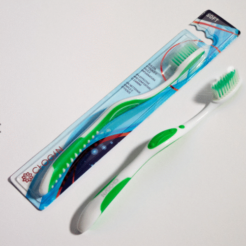 Soft Bristle Toothbrush (White/Green)
