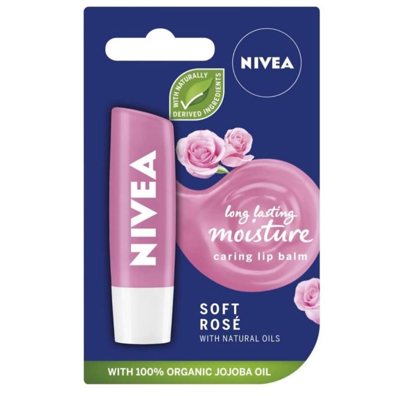 Nivea Soft Rose lūpu balzams ar rožu aromātu 4.8g
