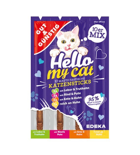 G&G Hello My Cat gardumi kaķiem ar četriem dažādiem garšu veidiem x10 50g