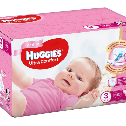 Huggies Ultra Comfort Girl 3 (5-9kg) 112gb.