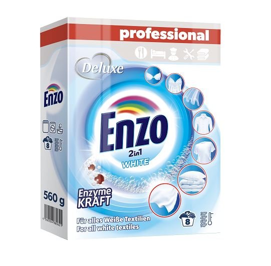 DELUXE Enzo White 2in1 veļas pulveris baltai veļai x8 560g