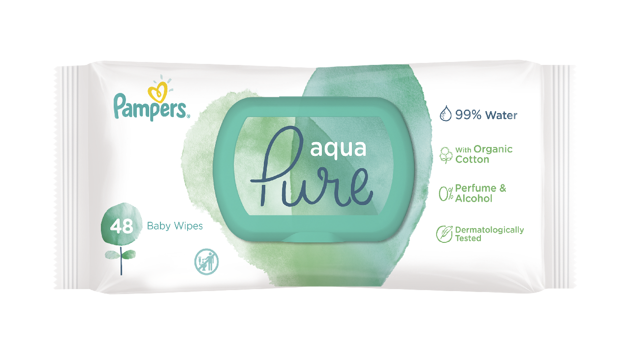 Pampers aqua pure mitrās salvetes 48gb