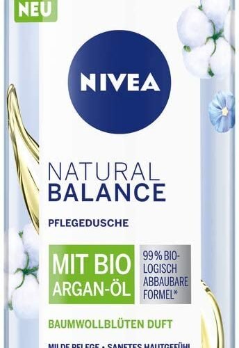 NIVEA Natural Balance dušas želeja ar argana eļļu un kokvilnas ziedu aromātu 300ml