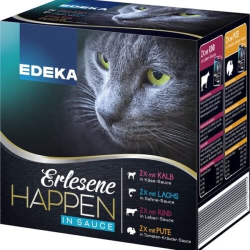 Edeka slapjā barība mērcē kaķiem - izlase 8gab, 680g