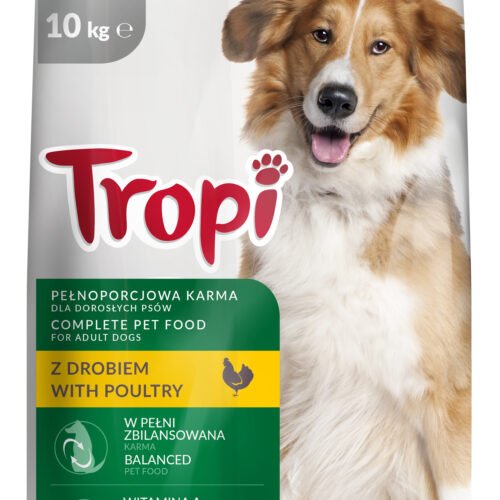 Tropi sausā barība ar mājputnu gaļu suņiem 10kg
