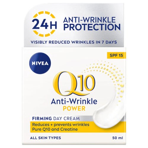 Nivea Q10 stiprinošs dienas krēms ar 24h pretgrumbu aizsardzību, visiem sejas ādas tipiem 50ml