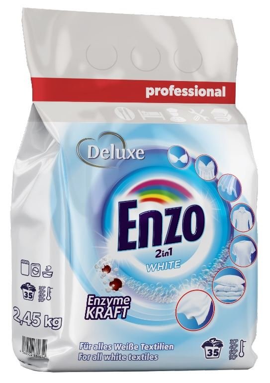 DELUXE Enzo Professional 2in1 pulveris baltai veļai x35 2.45kg