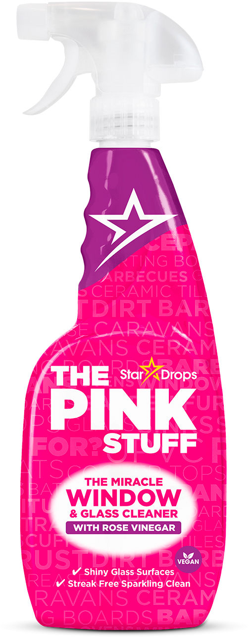 THE PINK STUFF logu un stiklu tīrīšanas līdzeklis ar rožu etiķi 750ml