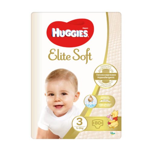 Huggies Elite Soft 3 pamperi (5-9kg) 80gb.
