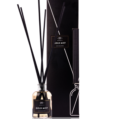 89 AROMATIC Gold Mist telpu gaisa atsvaidzinātājs ar kociņiem 50ml