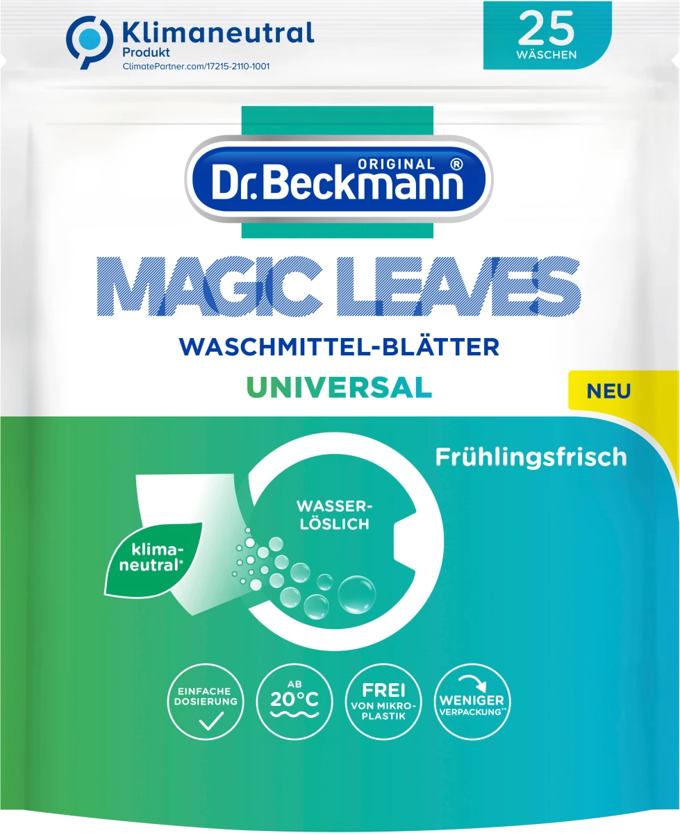 Dr. Beckmann Magic Leaves universālās veļas mazgāšanas līdzekļa lapiņas veļai 25gab