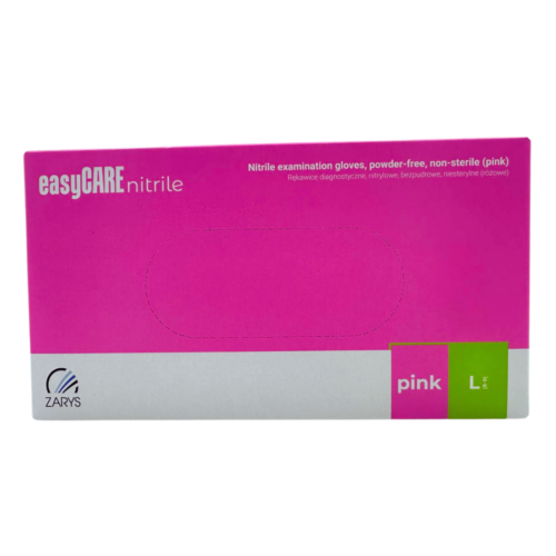 EASYCARE Nitrile cimdi bez pūdera, rozā, L, 100gab