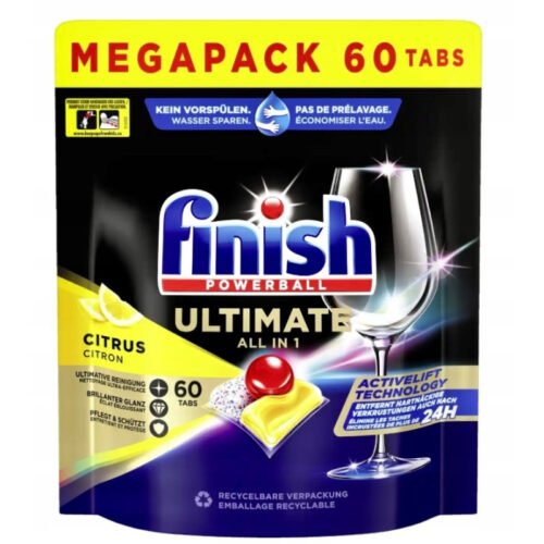 Finish Ultimate All in 1 kapsulas ar citronu smaržu trauku mazgāšanas mašīnai 60gab