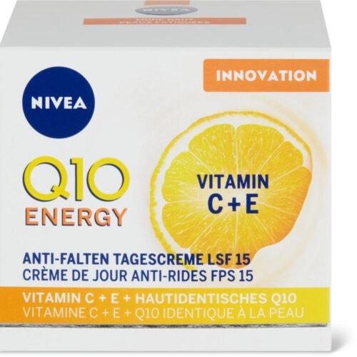 Nivea Q10 Energy pretgrumbu dienas krēms ar SPF15, vitamīnu C+E 50ml