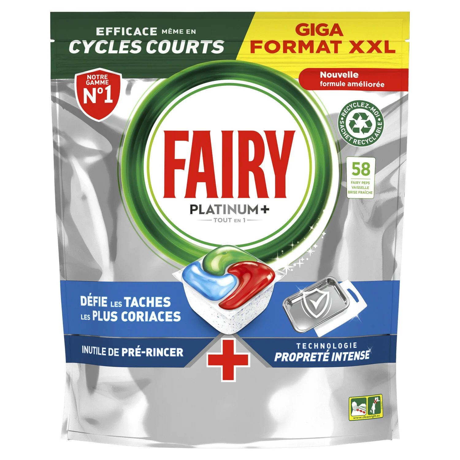 FAIRY Platinum Plus kapsulas trauku mazgāšanas mašīnai 58gab