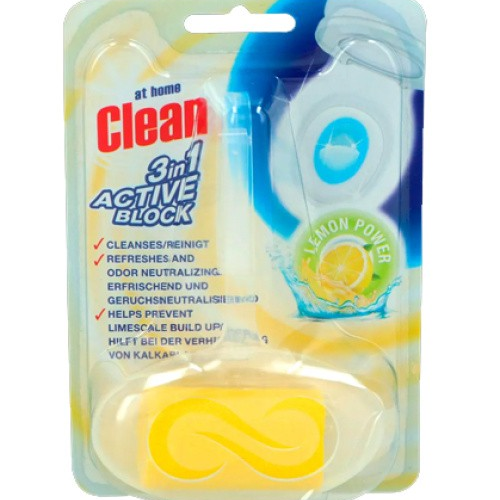 AT HOME Active tualetes skalošanas bloks ar citronu smaržu 40g