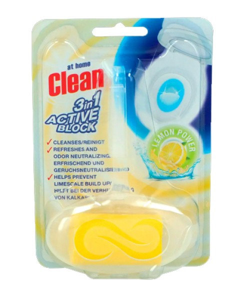 AT HOME Active tualetes skalošanas bloks ar citronu smaržu 40g