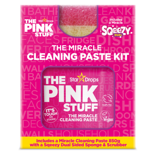 THE PINK STUFF multifunkcionāla tīrīšanas pasta 850g un divpusējs sūklis