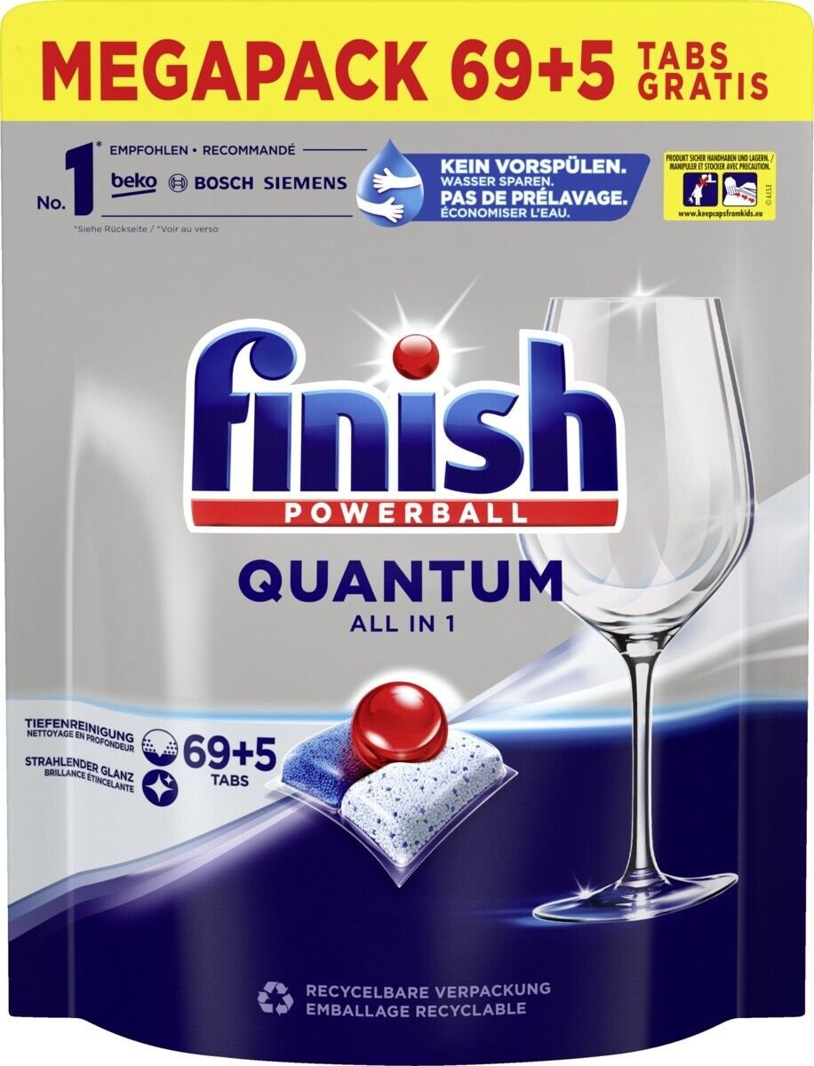 Finish Quantum All in 1 trauku mazgāšanas kapsulas 74x