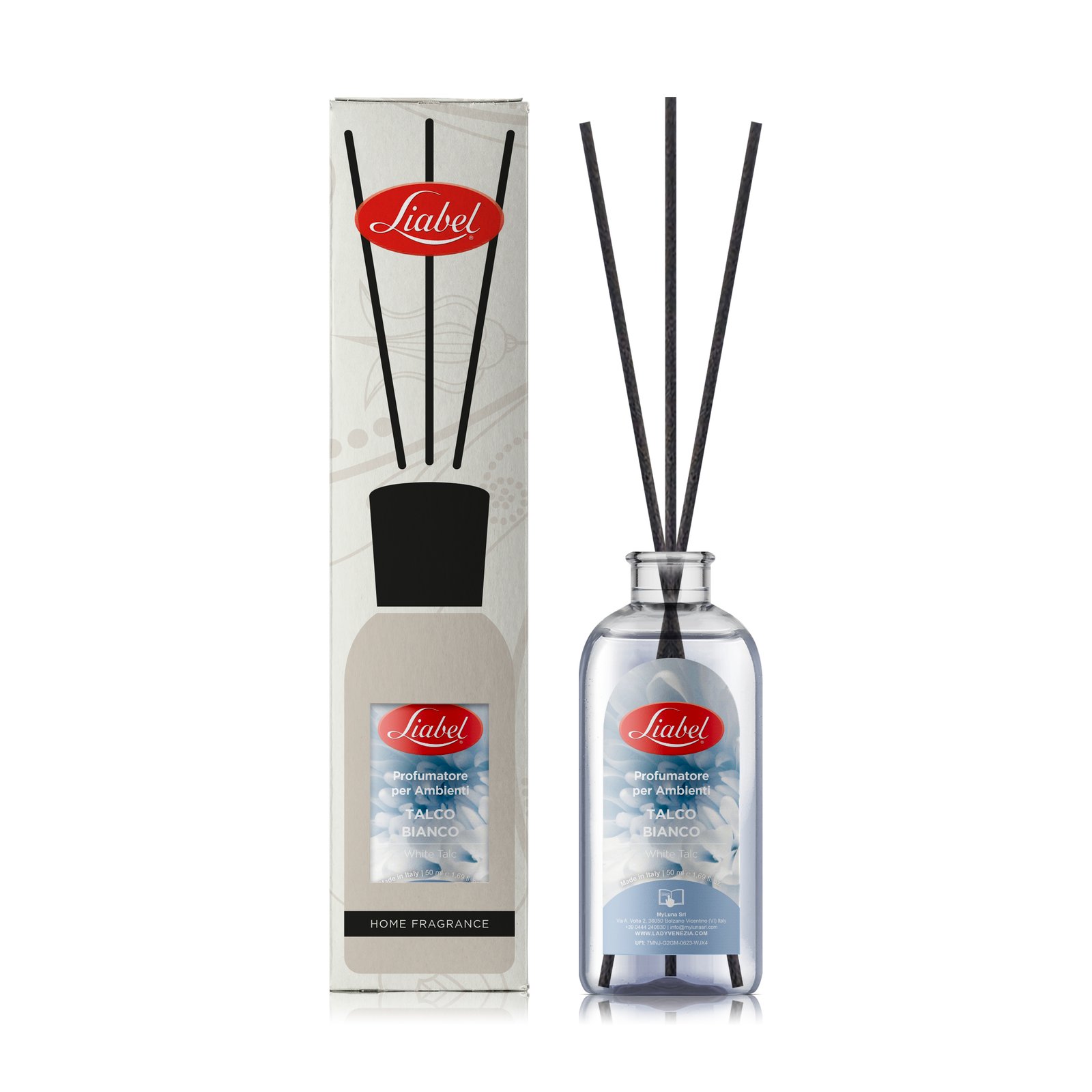 LIABEL White Talc telpu gaisa atsvaidzinātājs ar kociņiem 50ml