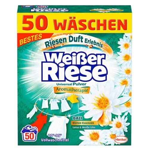 Weisser Riese veļas mazgāšanas pulveris ar lotusu un lilliju aromātu 65mr 3.575Kg