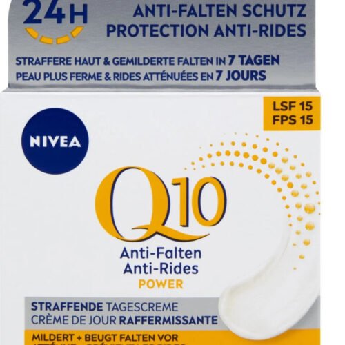 Nivea Q10 stiprinošs pretgrumbu dienas krēms ar LSF/SPF15, tīru Q10 koenzīmu un kreatīnu 50ml