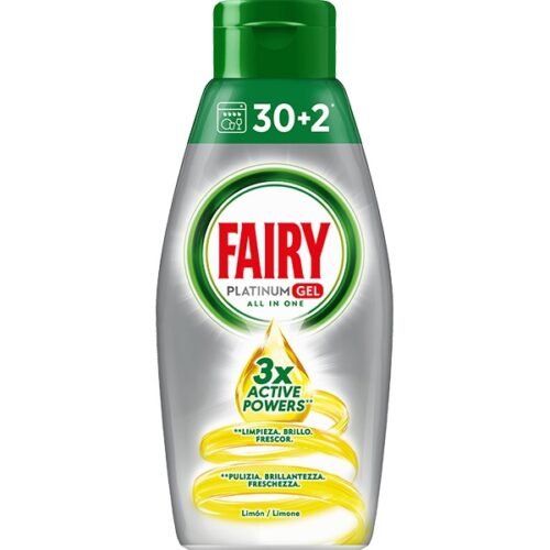 Fairy Platinum Lemon trauku mazgāšanas līdzeklis trauku mazgāšanas mašīnām 30+2 650ml