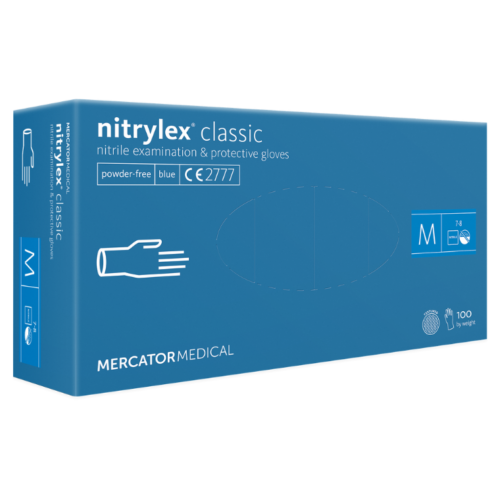 MERCATOR Nitrylex® nitrila cimdi bez pūdera, zili, M izmērs 100gab