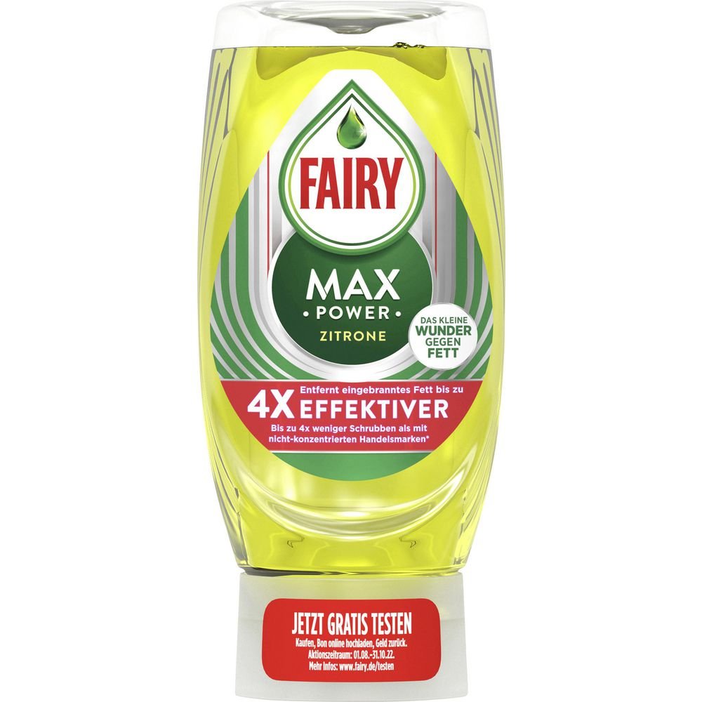 FAIRY Max Power Trauku mazgāšanas līdzeklis ar citronu aromātu 370ml