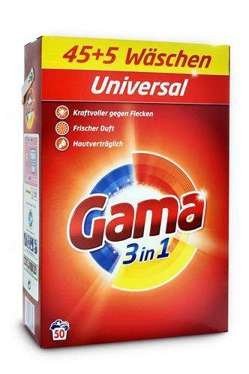 Gama (Vizir) 45+5 Universal pulveris baltai un krāsainai veļai 3.25kg