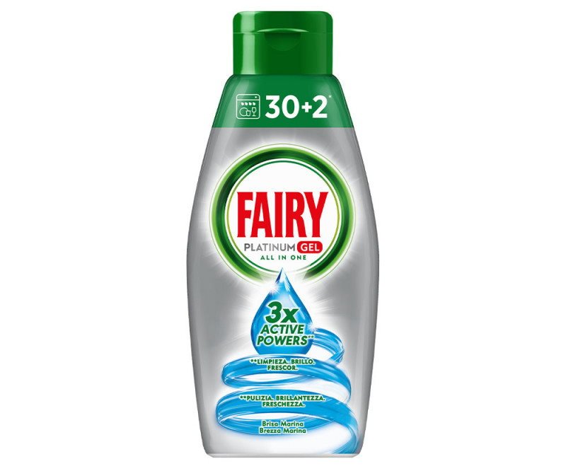Fairy Platinum trauku mazgāšanas līdzeklis trauku mazgāšanas mašīnām 30+2 650ml