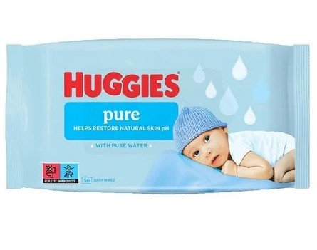 HUGGIES Pure mitrās salvetes 56gab