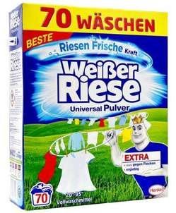 Weisser Riese universāls pulveris baltai un krāsainai veļai x70 3.85kg