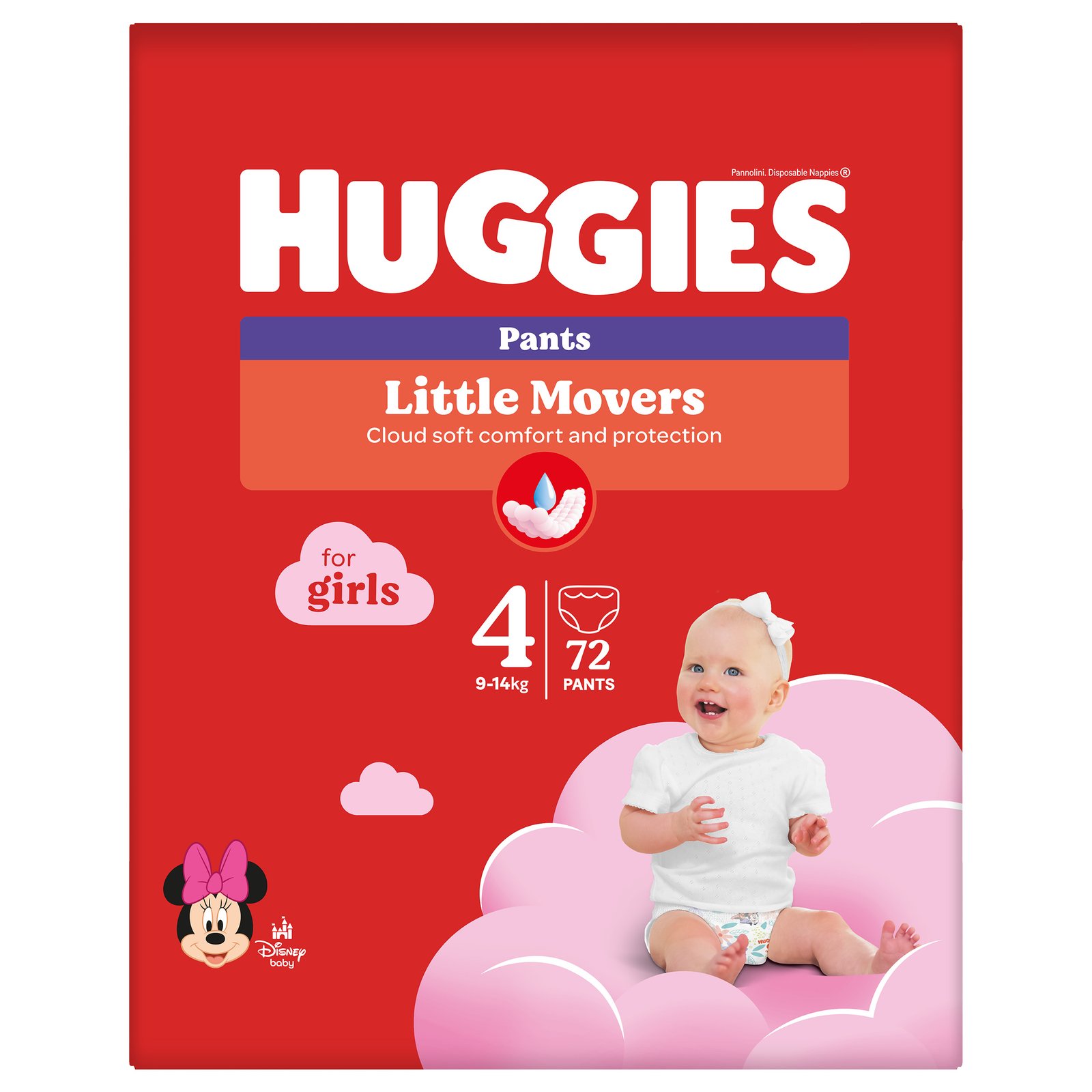 Huggies Pants Girl 4 (9-14kg) biksītes meitenēm 72gb.