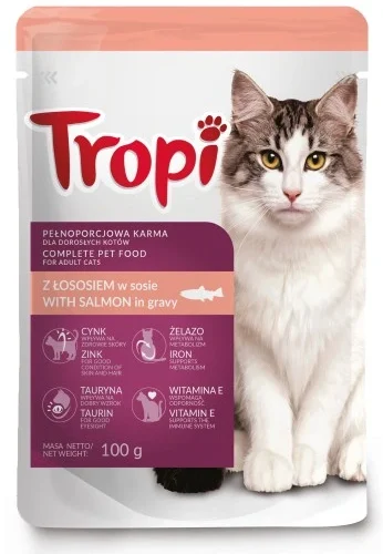 TROPI slapjā barība kaķiem ar lasi 100g