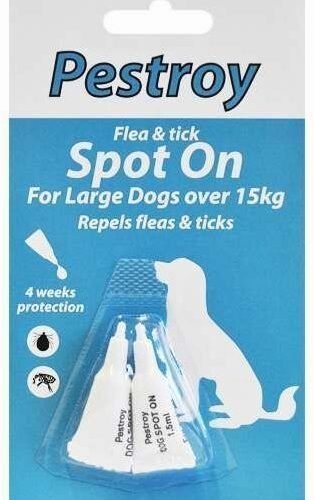 Pestroy pret blusu un ērču pilieni lieliem suņiem (virs 15kg) 1.5mlx2