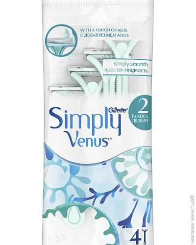 GILLETTE Simply Venus 2 Aloe Vera vienreizlietojami skuvekļi 4gab