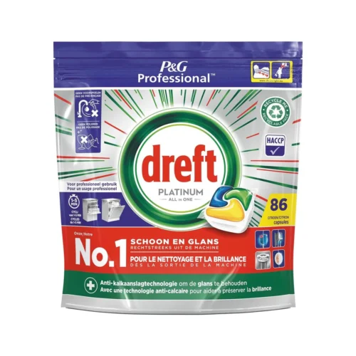 Dreft Platinum Lemon trauku mazgāšanas kapsulas 86gab