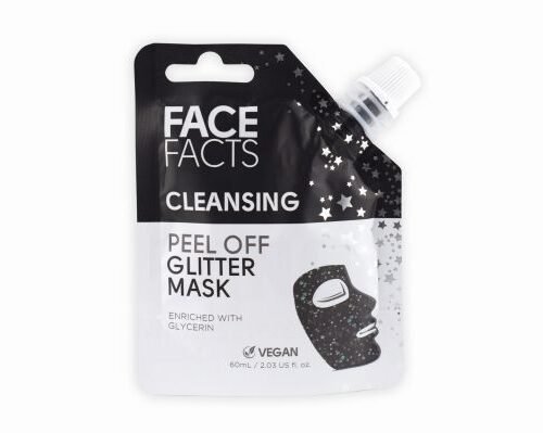 Face Facts attīroša noplēšamā maska ar spīdumiem sejai - melna